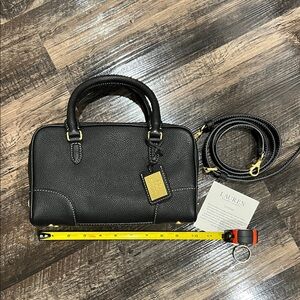 New Ralph Lauren Emerie Black Leather satchel